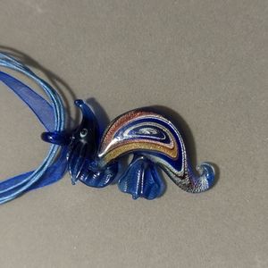Glass Seahorse Pendant Necklace